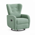 Poltrona reclinabile girevole verde in poliestere con base rotonda 80 x 90 x 105 cm