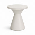 Tavolino laterale rotondo bianco in calcestruzzo 45 x 45 x 55 cm