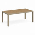 Tavolo da giardino rettangolare tortora e marrone in alluminio 150 x 90 x 75 cm
