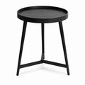 Tavolino laterale rotondo nero in MDF e acciaio Ø 40 x H 50 cm