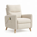 Poltrona reclinabile elettrica beige in poliestere con tasca laterale 82 x 90 x 102 cm