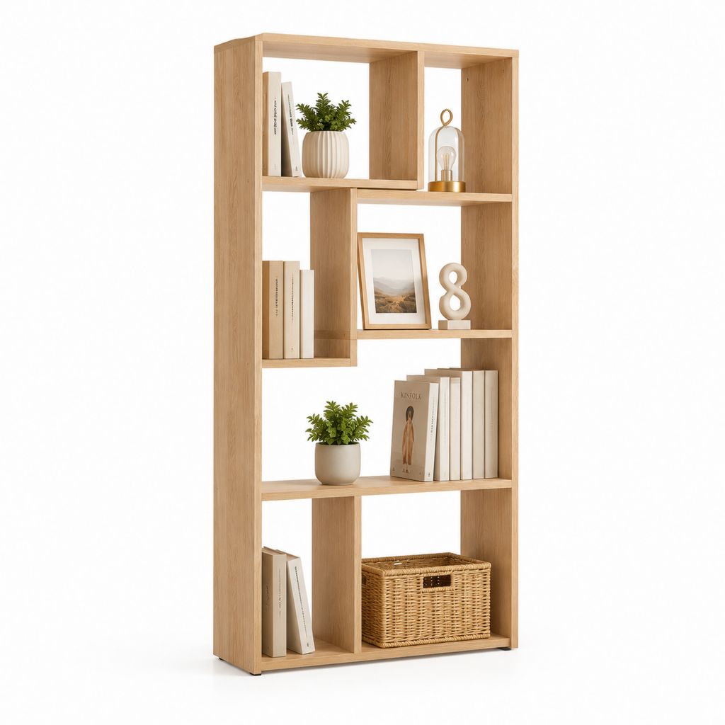 Libreria a giorno rovere naturale in pannello truciolare 80 x 30 x 180 cm