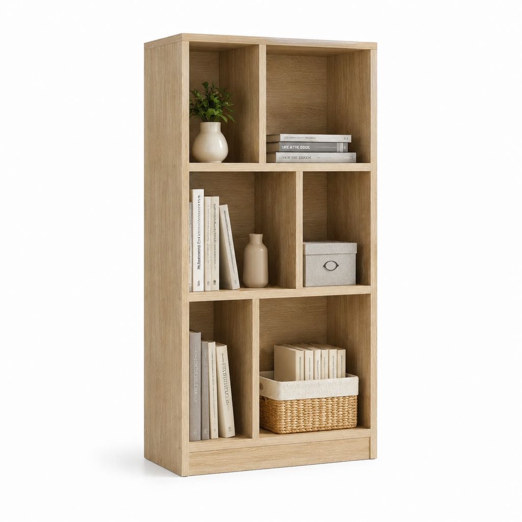 Libreria a giorno rovere chiaro in truciolare 80 x 30 x 180 cm con 7 vani